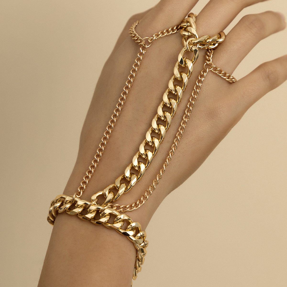 Hip Hop Fashion Metal Finger Bracelets for Women