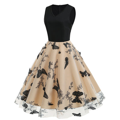 Vintage Sleeveless Butterfly Tulle Dresses