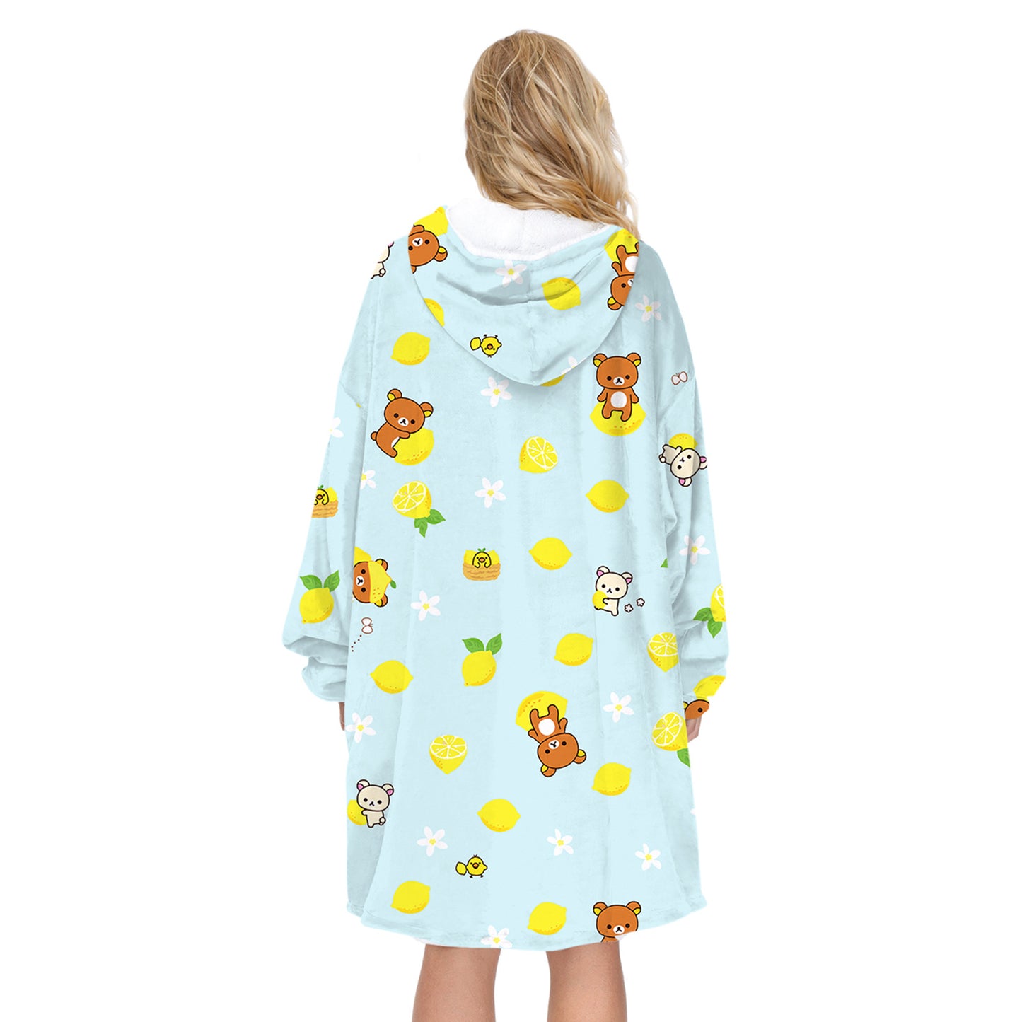 Soft Bee Print Lazy Wearable Watching TV Blanket