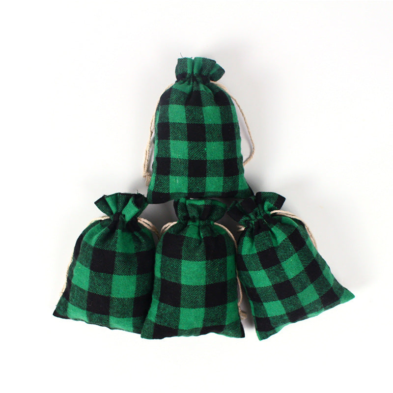 Red&Green Cotton Christmas Gift Bags 50pcs/Set
