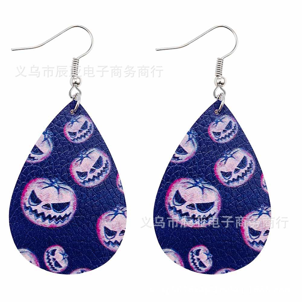 Happy Halloween Skeleton Spider Print Earrings 2 Sets