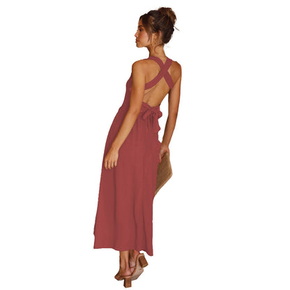 Sexy Backless Off The Shoulder Summer Linen Dresses