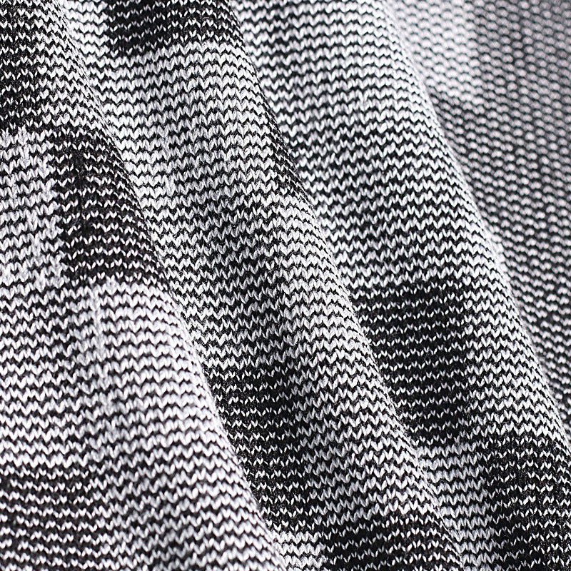 Black&white Knitting Striped Women Long Cozy Dresses