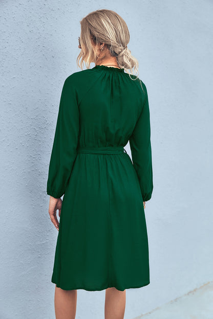 Elegant Long Sleeves Lace Up Women Dresses