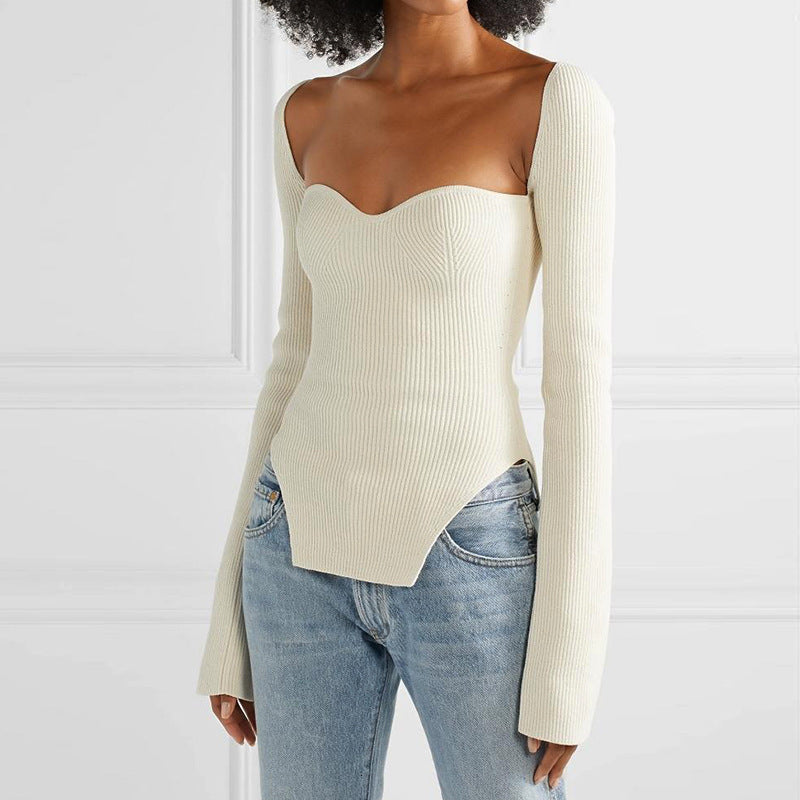 Sexy Square Neckline Women Knitting Sweaters