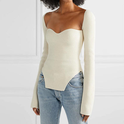 Sexy Square Neckline Women Knitting Sweaters