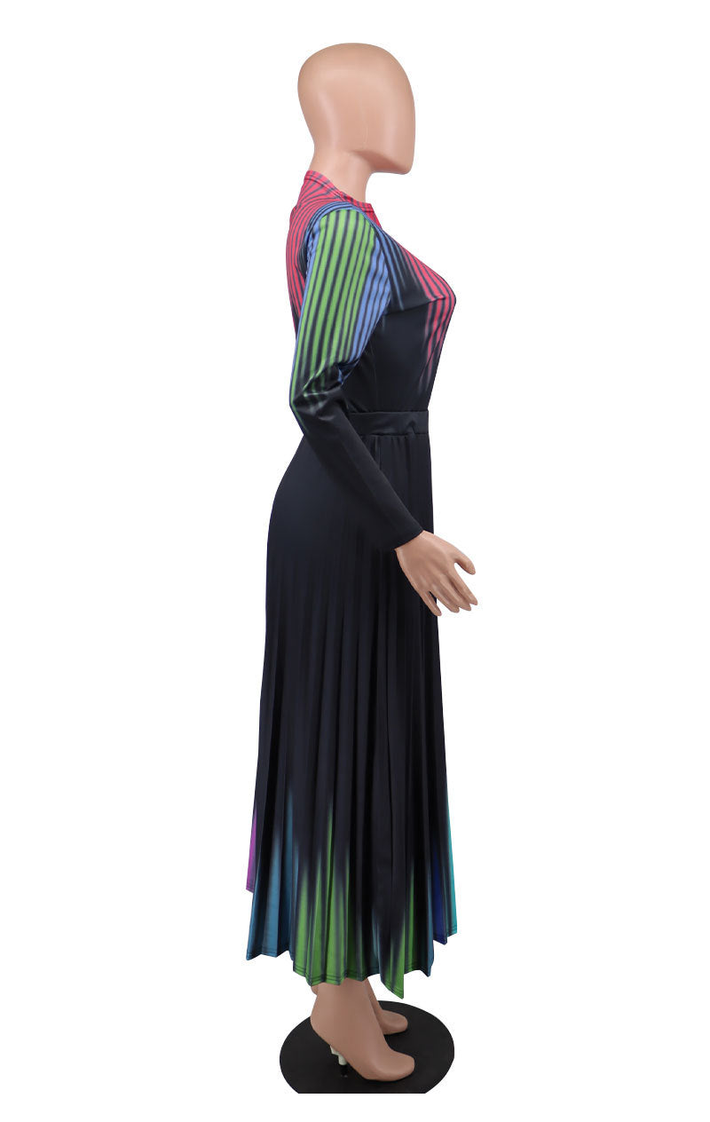 Women Floral Print Long Sleeves Dresses