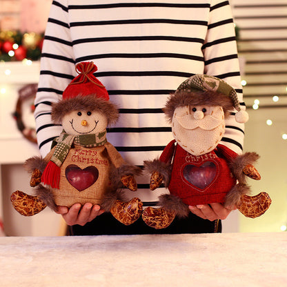 Linen Satan Claus Christmas Eve Peaceful Fruit Bag