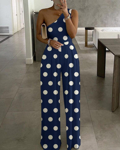 Simple One Shoulder Cozy Jumpsuits-STYLEGOING