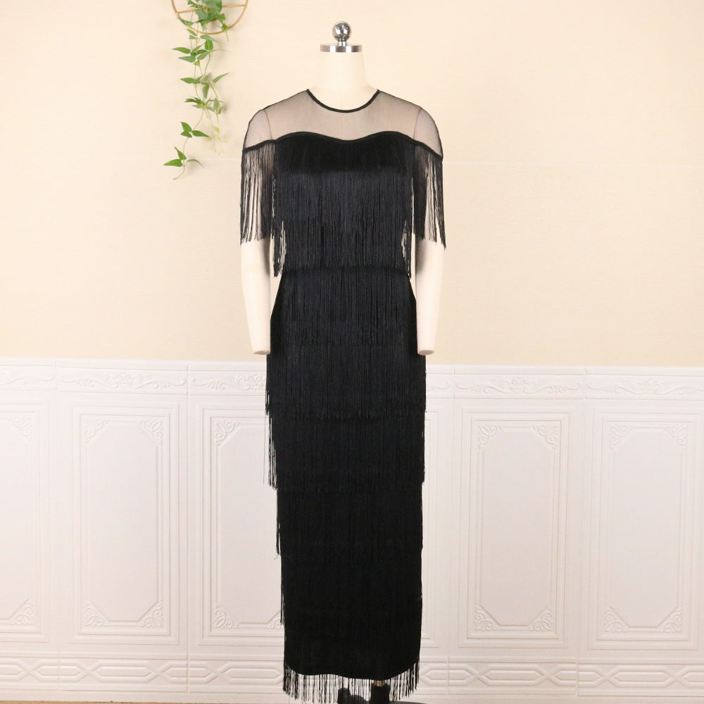 Designed Tassels Plus Sizes Party Dresses