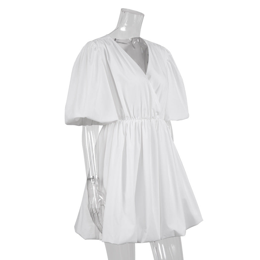 Summer Puff Sleeves Women Mini Dresses