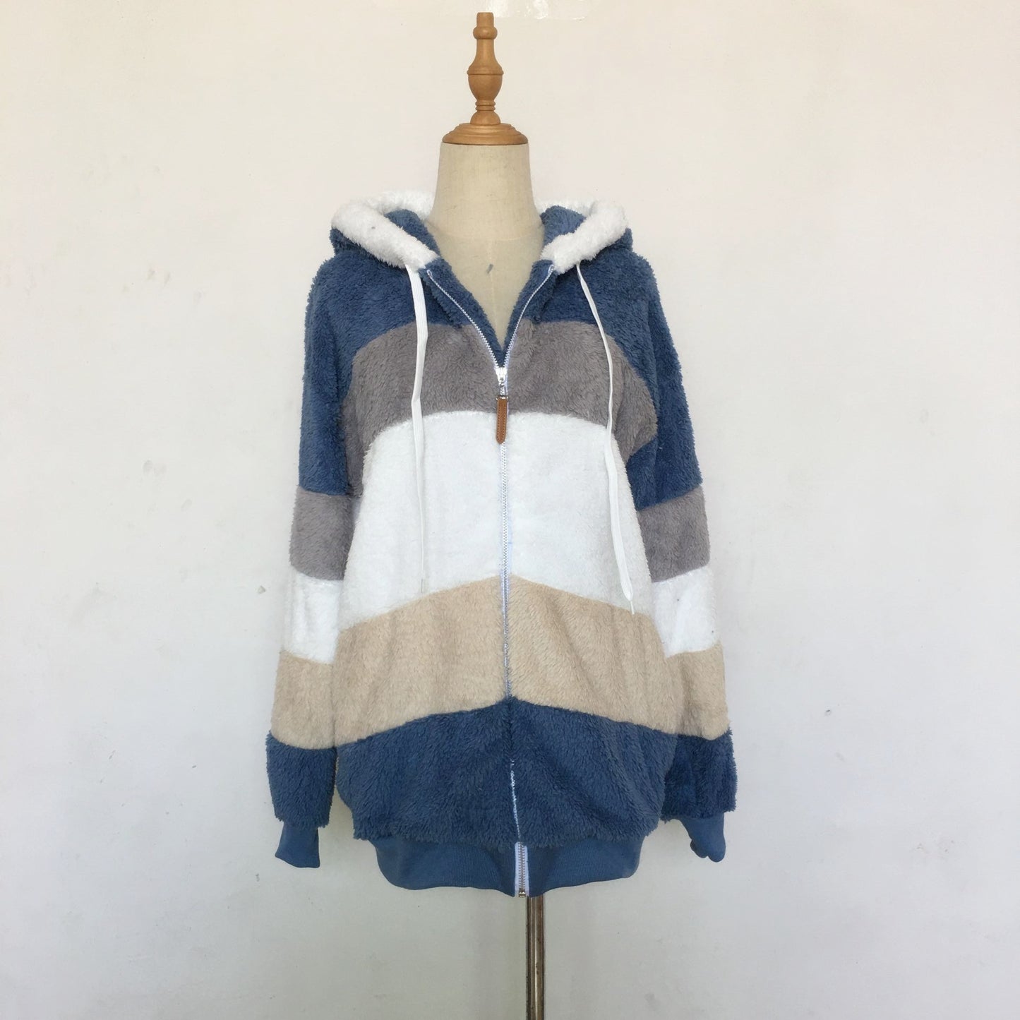 Winter Velvet Zipper Hoodies Overcoat for Women