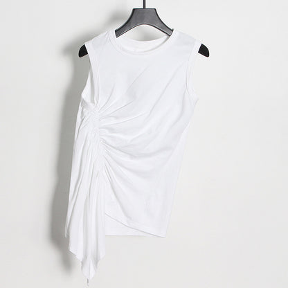Sexy Designed Irregular Drawstring Summer T Shirts