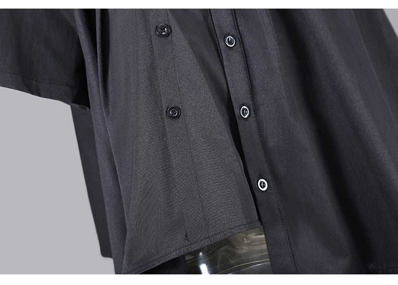 Designed Stand Collar Irregular Summer Women Shirts