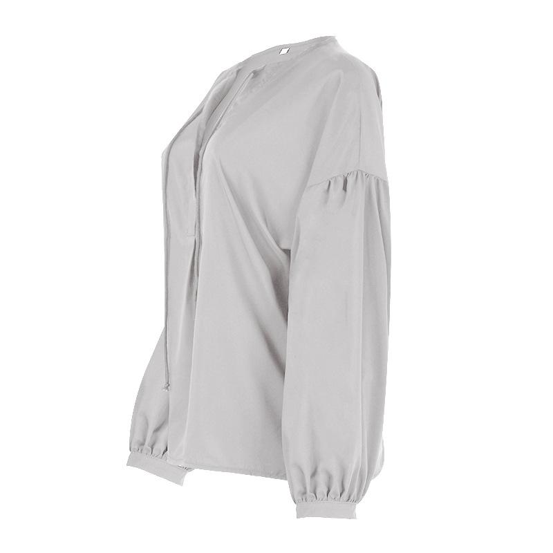 Simple Style V Neck Long Sleeves Leisure Shirts-STYLEGOING