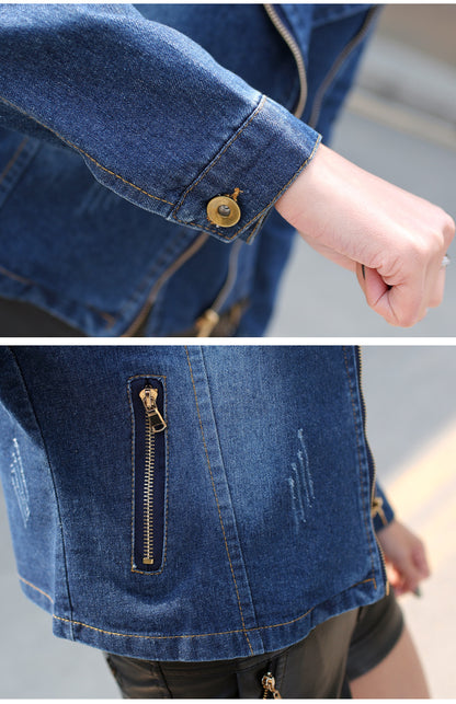 Casual Long Sleeves Denim Blazers for Women
