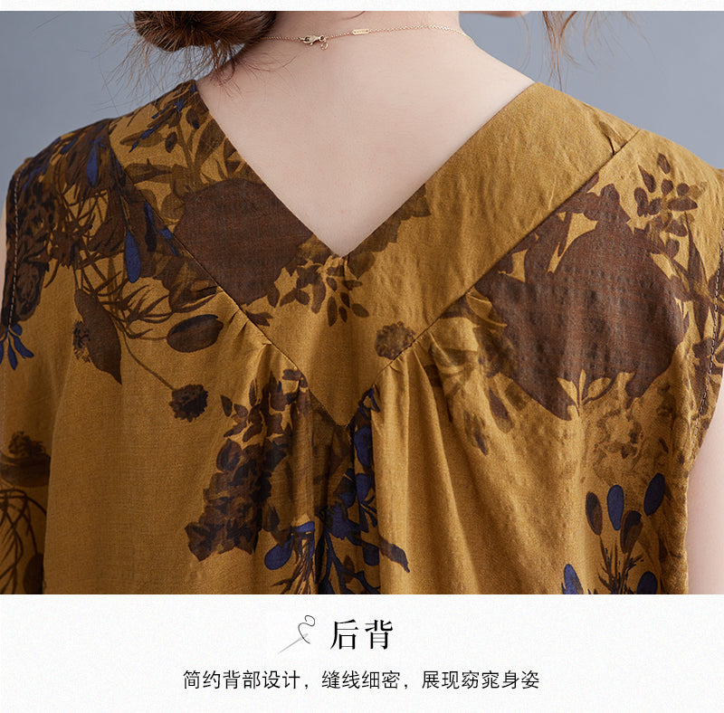 Casual Summer Linen Plus Sizes Sleeveless Dresses