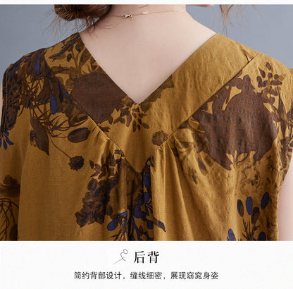 Casual Summer Linen Plus Sizes Sleeveless Dresses