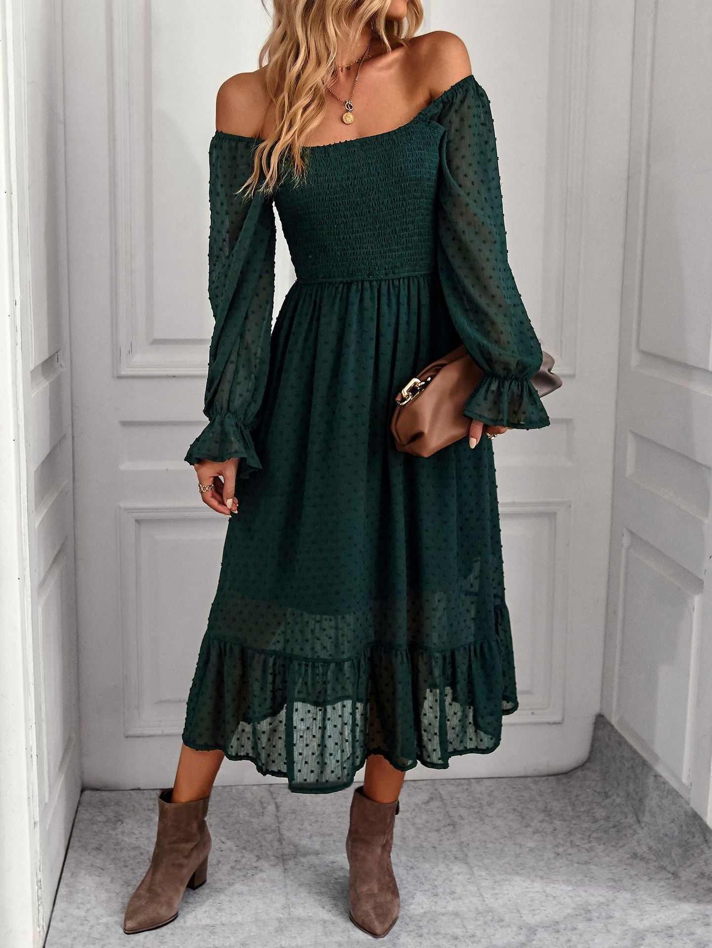 Elegant Square Neckline Summer Holiday Dresses