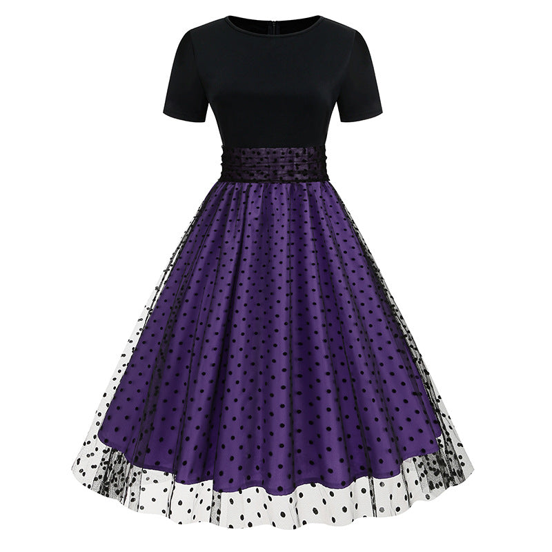 Vintage Short Sleeves Women Midi Dresses