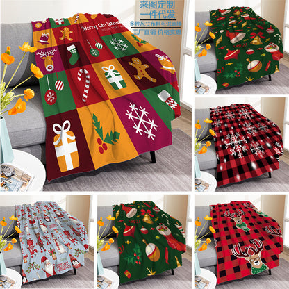 Merry Christmas Soft Fleece Throw Blankets