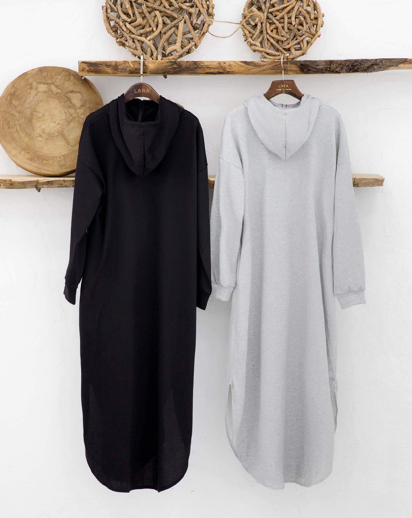 Women Casual Zipper Fall Long Hoody Dresses-STYLEGOING