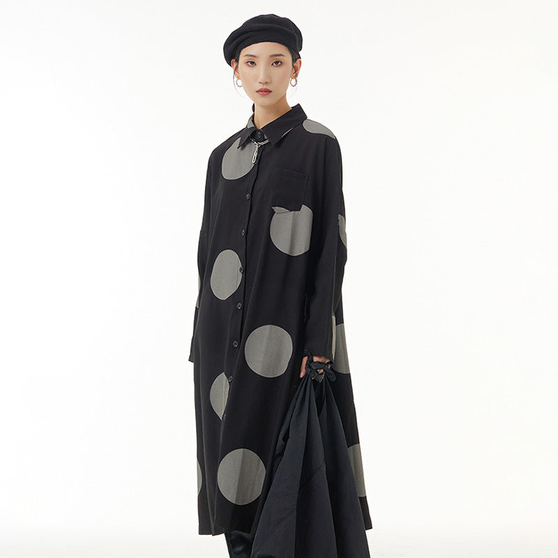 Designed Dot Print Plus Sizes Shirts Cotas for Women