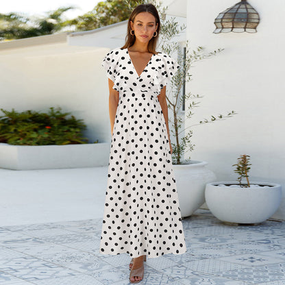 Summer Sexy Dot Print Long Summer Beach Dresses