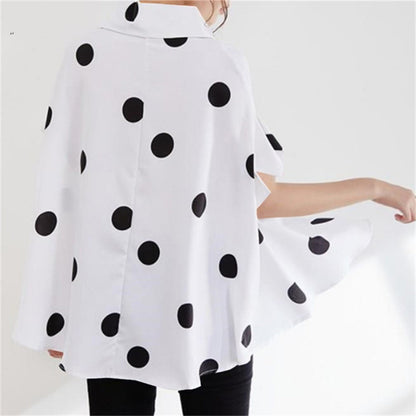 Casual Dot Print Short Sleeves Women Shirts