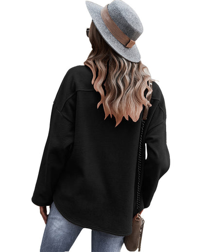 Casual Women Velvet Long Sleeves Overcoats