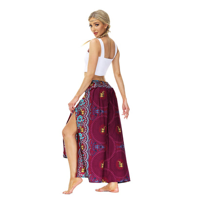 Casual Floral Print Women Yoga Loose Pants