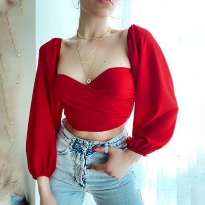 Sexy Square Neckline Backless Summer Women Tops