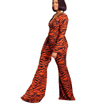 Sexy Leopard Plus Sizes Two Pieces Fall Suits