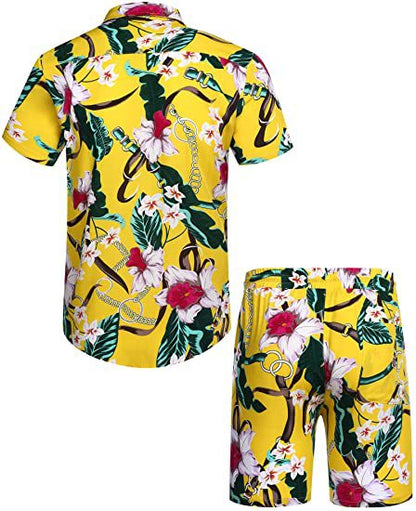 Leisure Summer Men's Short Sleeves Shirts and Shorts