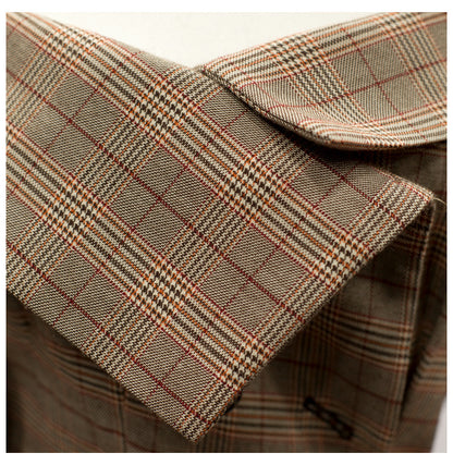 Luxury Off The Shoulder Plaid Irregular Blazer Overcoat