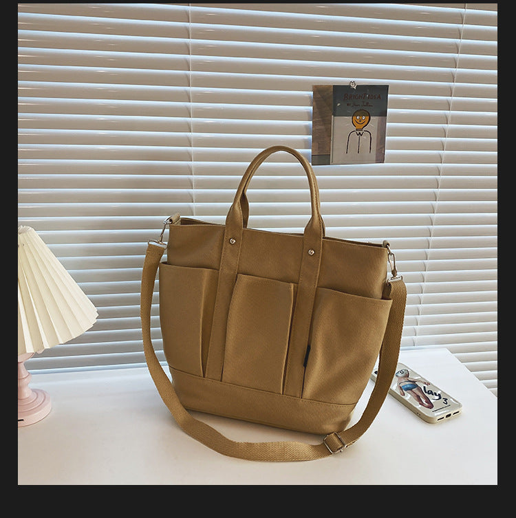 Women Large Storage Multi Pockets Canvas Mom Tote Handag