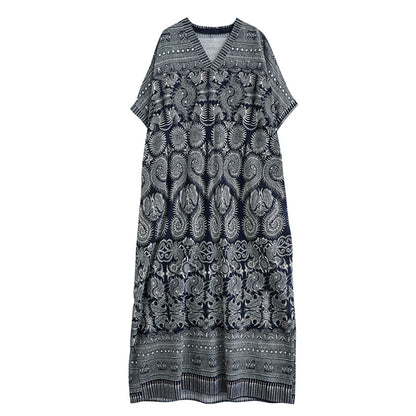 Vintage Linen Summer Holiday Long Cozy Dresses