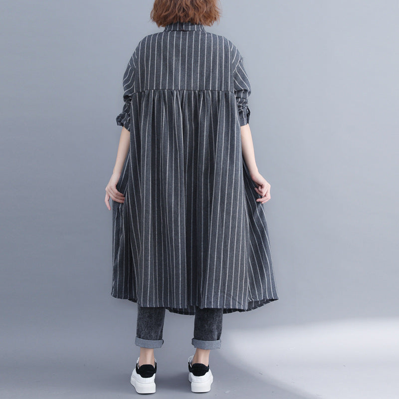 Fashion Linen Plus Sizes Fall Shirts Coats