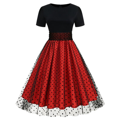 Vintage Short Sleeves Women Midi Dresses