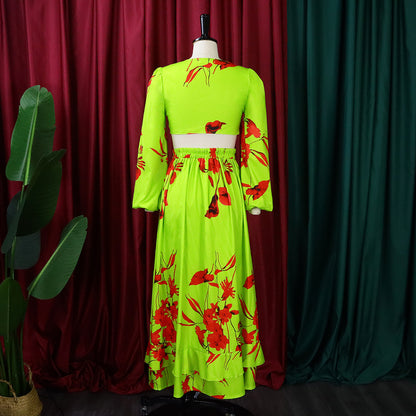 Sexy Summer Short Top and Long Skirts Suits