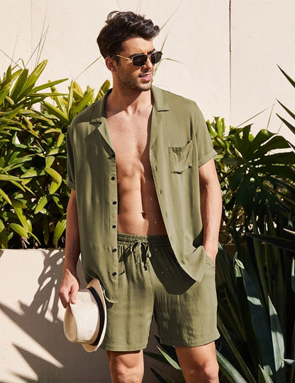 Casual Summer Men's Short Sleeves T Shirts and Shorts