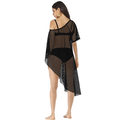 Irregular Off The Shoulder See Through Summer Beach Cover Ups