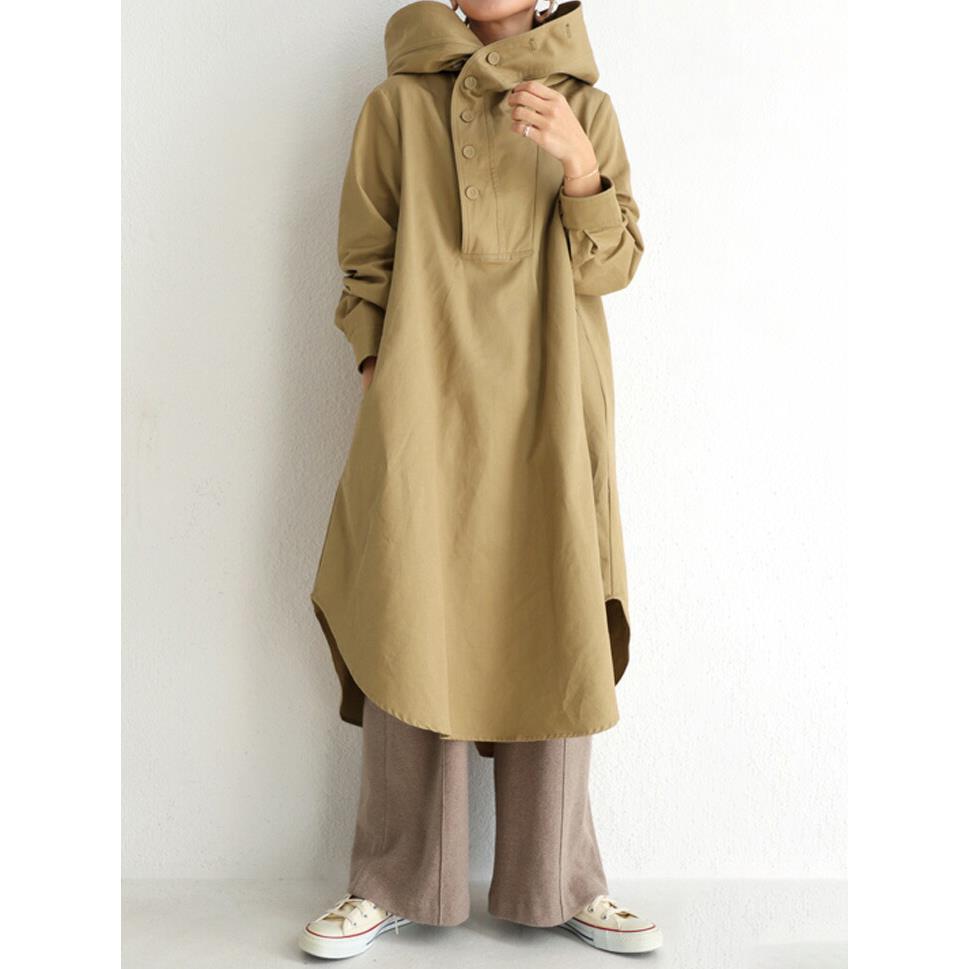 Casual Long Sleeves Hoodies Wind Break Overcoats