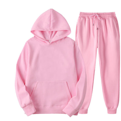 Casual Pullover Hoodies and Sports Pants Sets for Women and Men