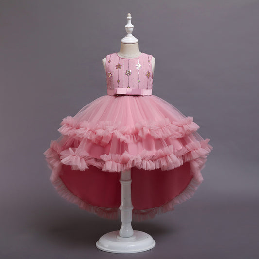 Lovely Girl's Princess Brush Train Ball Party Dresses