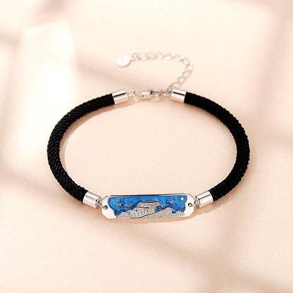 Woven Sterling Silver Couple Bracelets