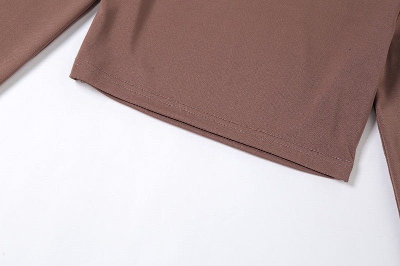 Sexy Long Sleeves High Neck Middriff Baring Women Tops