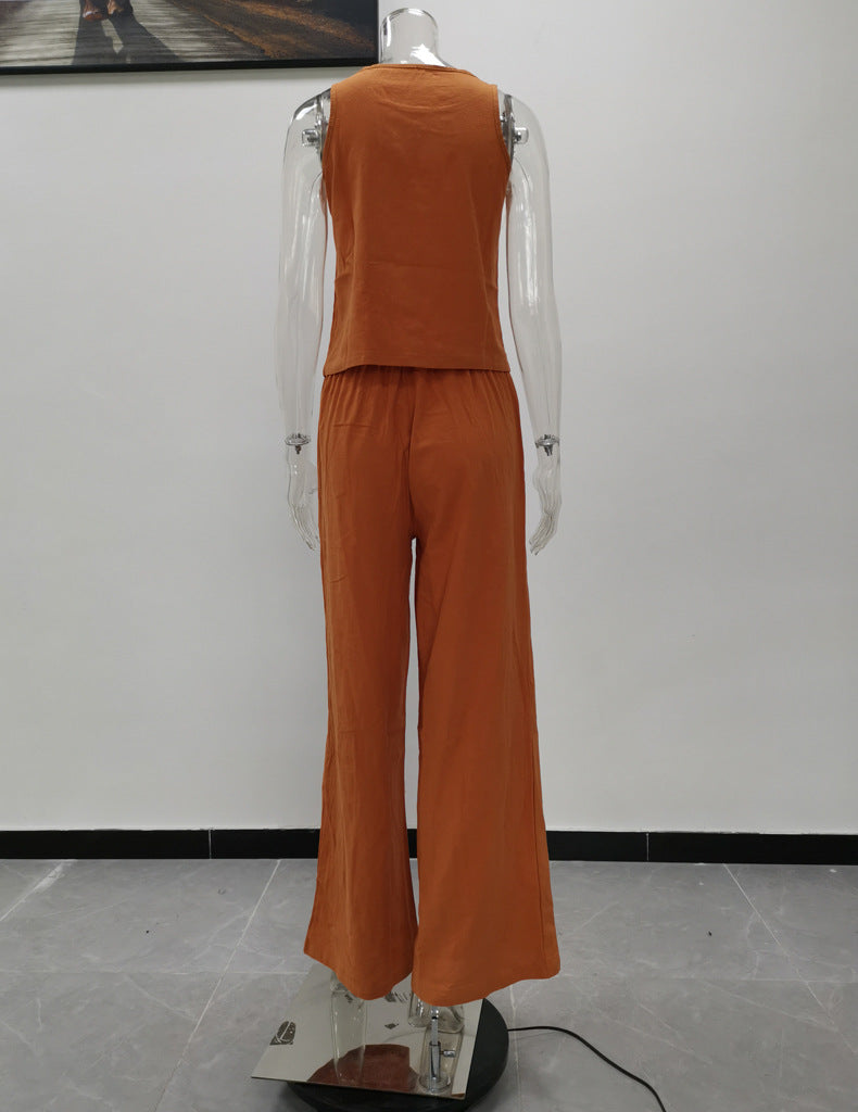 Leisure Summer Women Two Pieces Sleeves Tops and Pants