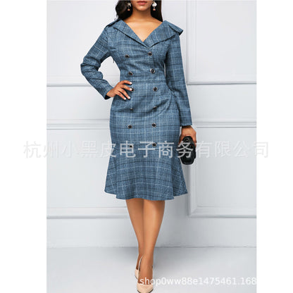 Elegant Office Lady Women Plus Sizes Dresses