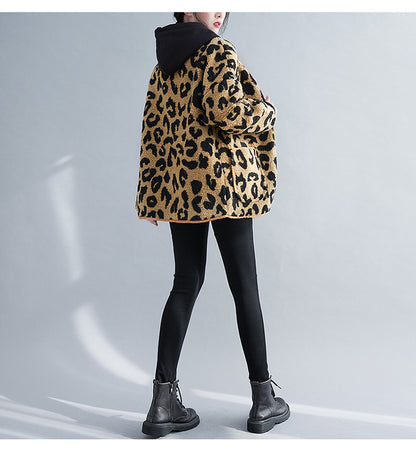 Fashion Leopard Artificial Fur Women Coats